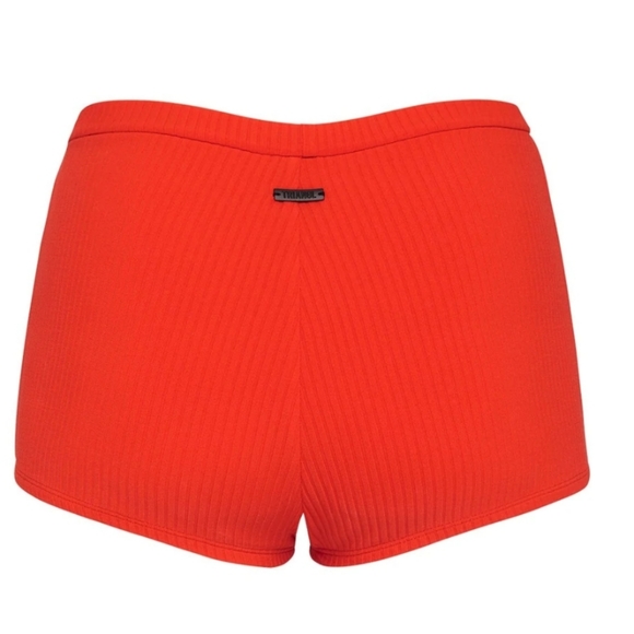 Red rib  bathing suit shorts - Picture 3 of 4